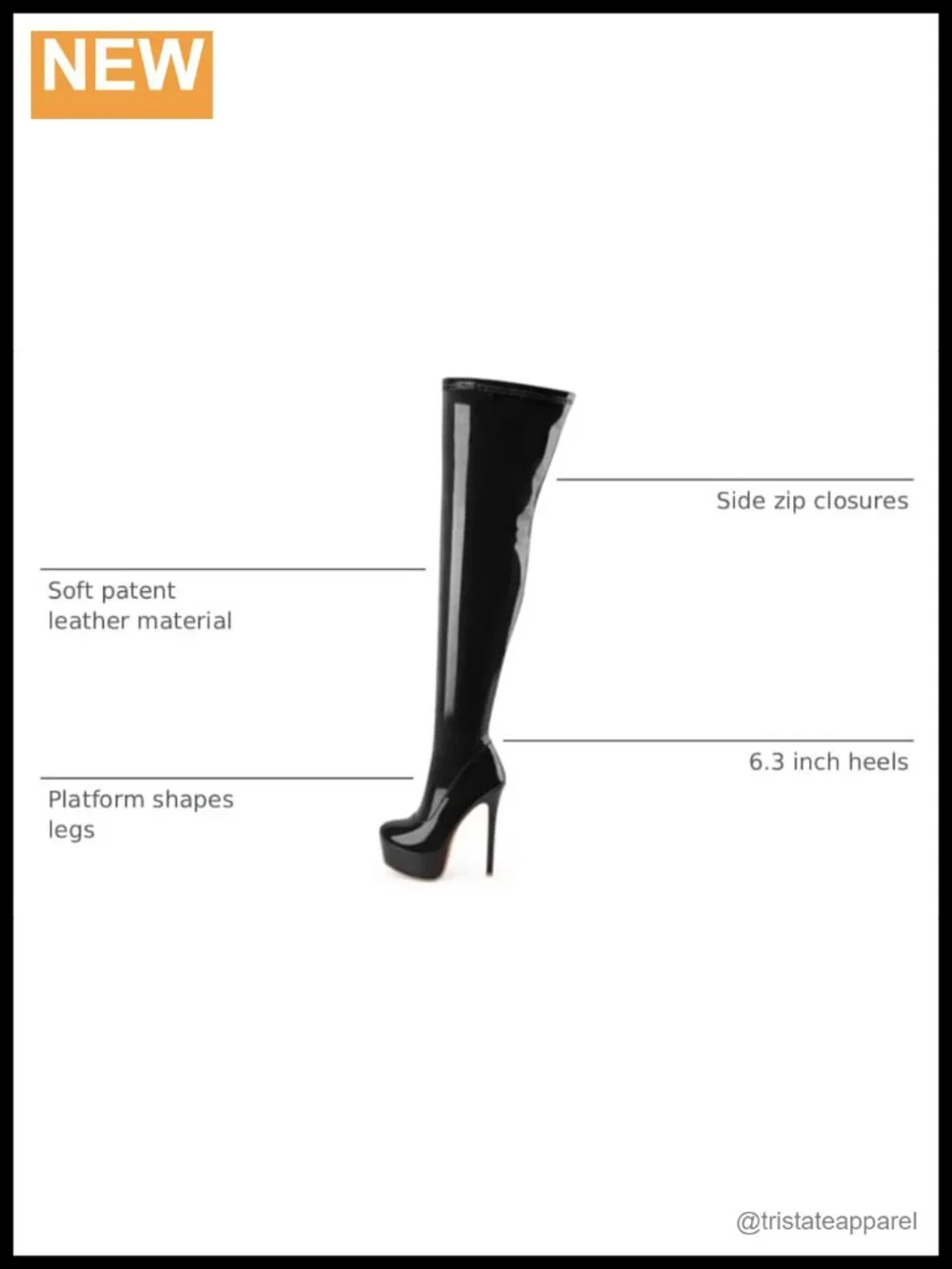 Women's Over The Knee Stiletto Boots Platform Thigh High Patent Leather Zip
